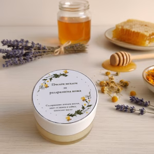 Пчелен мехлем с пчелен восък, невен и лайка за напукана кожа